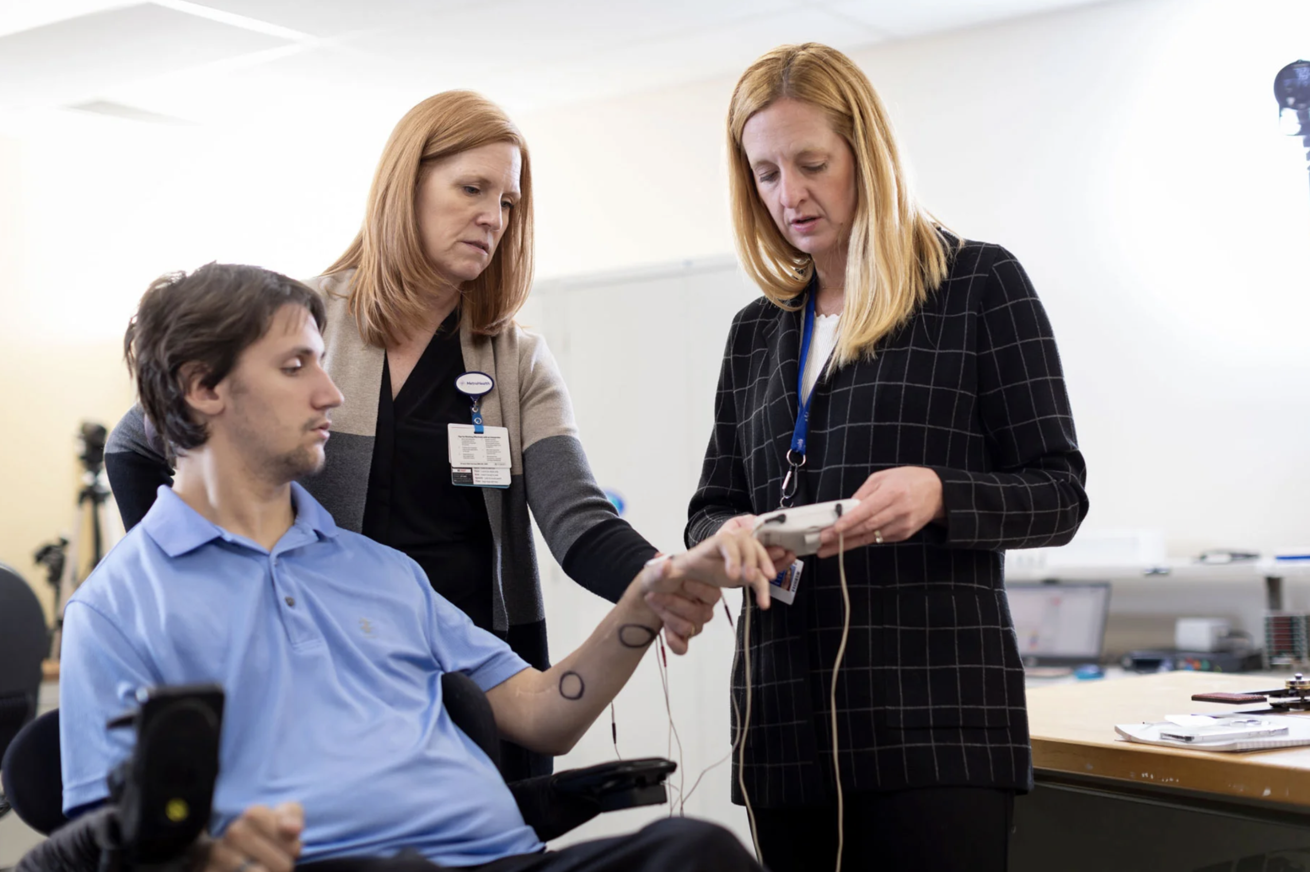 Researchers working with participants