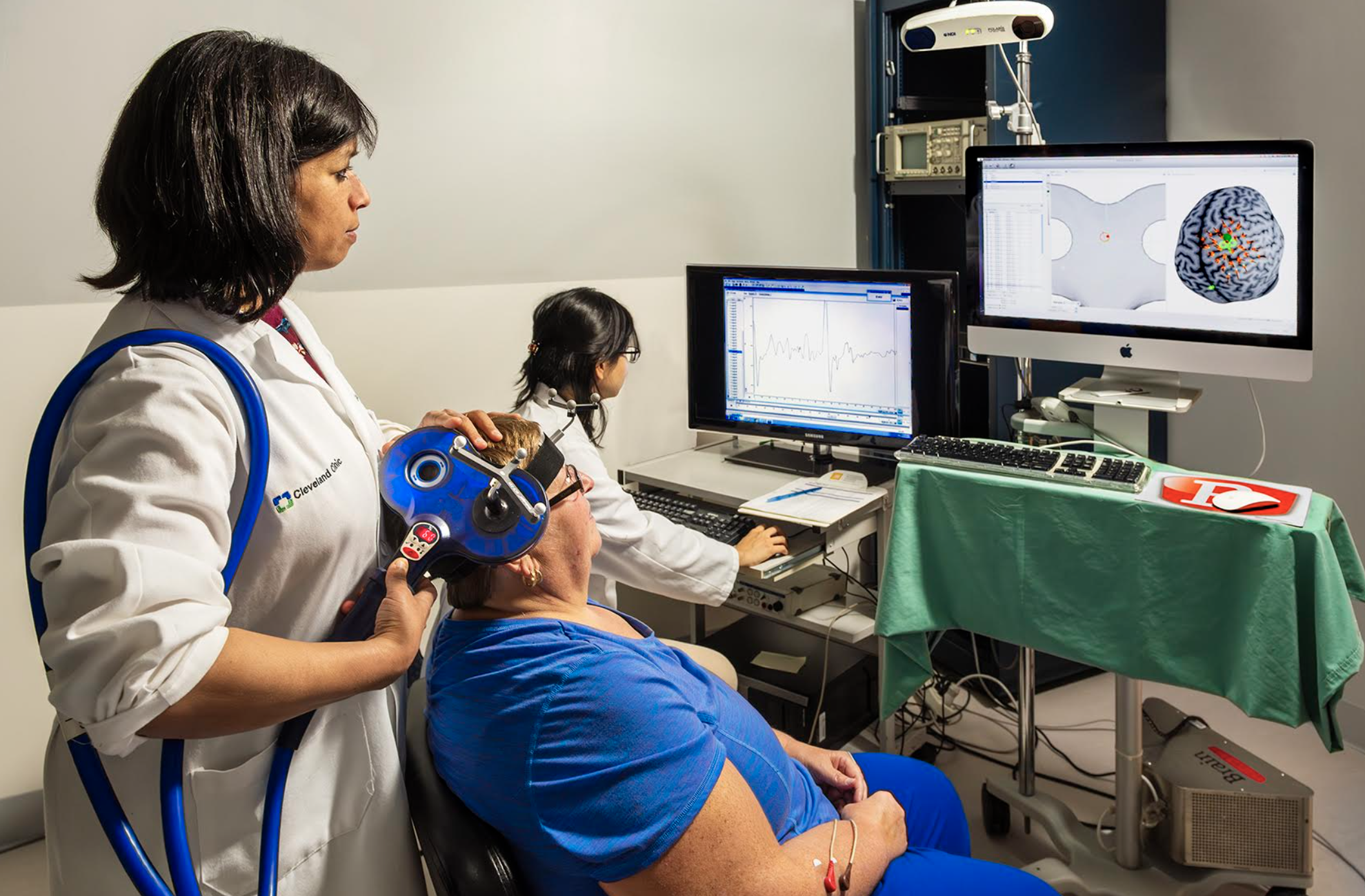 Study participant performing upper extremity function task